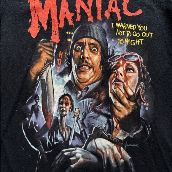Fright Rags Maniac T-Shirt XS Horror Slasher Black - Picture 3 of 3